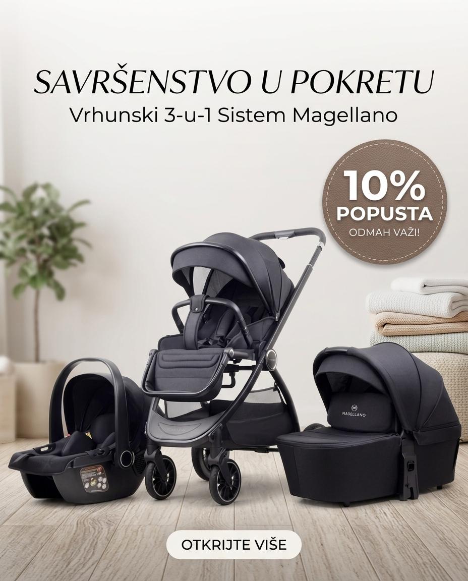 LA MAMA TRIO kolica za bebe 3u1 - black